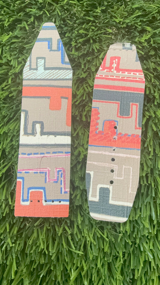 LC- Alpha- Mint/Orange -Authentic Upcycled Tan Colorful Fendi