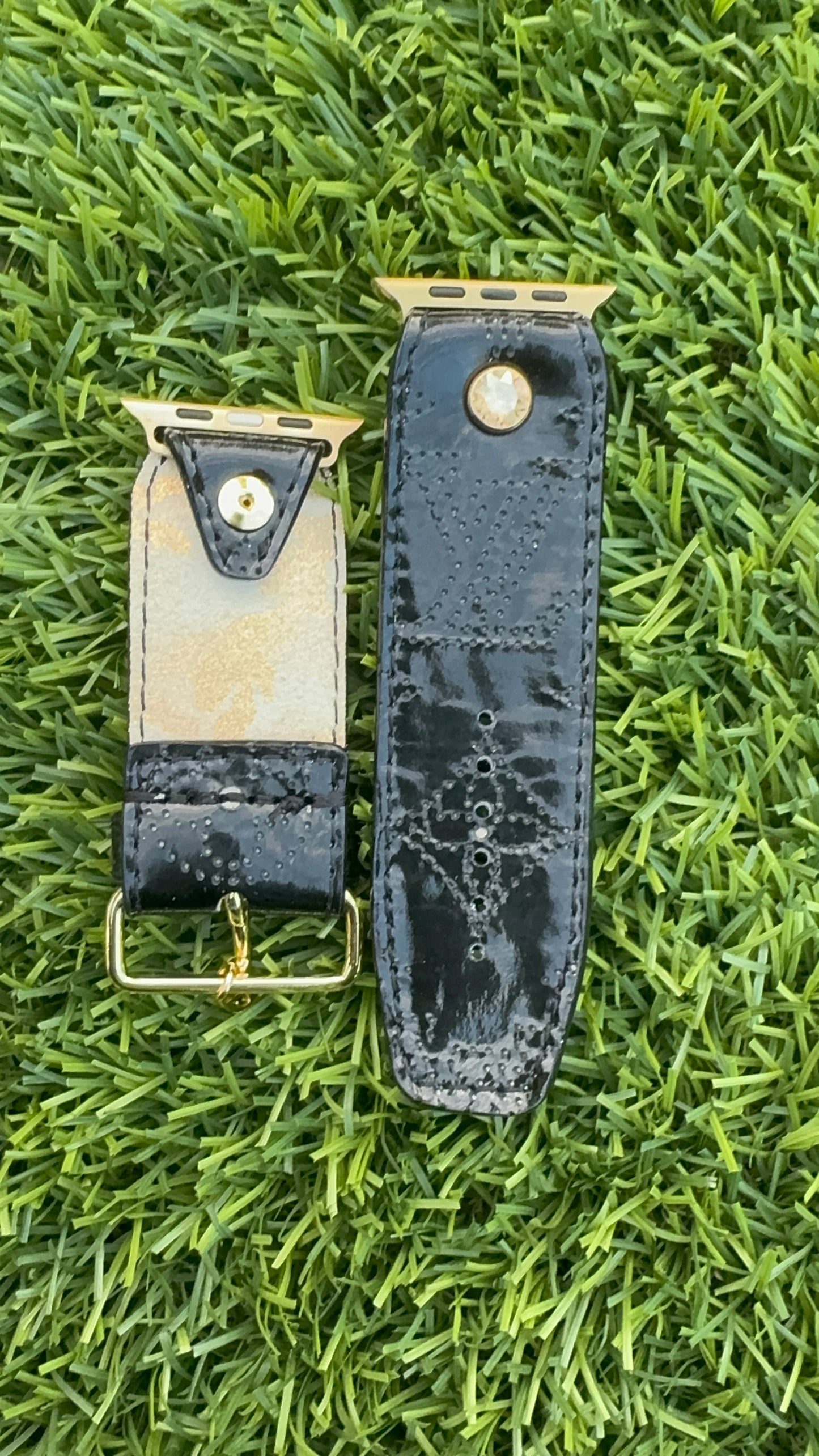 Authentic Upcycled LV Patent Black Mahina