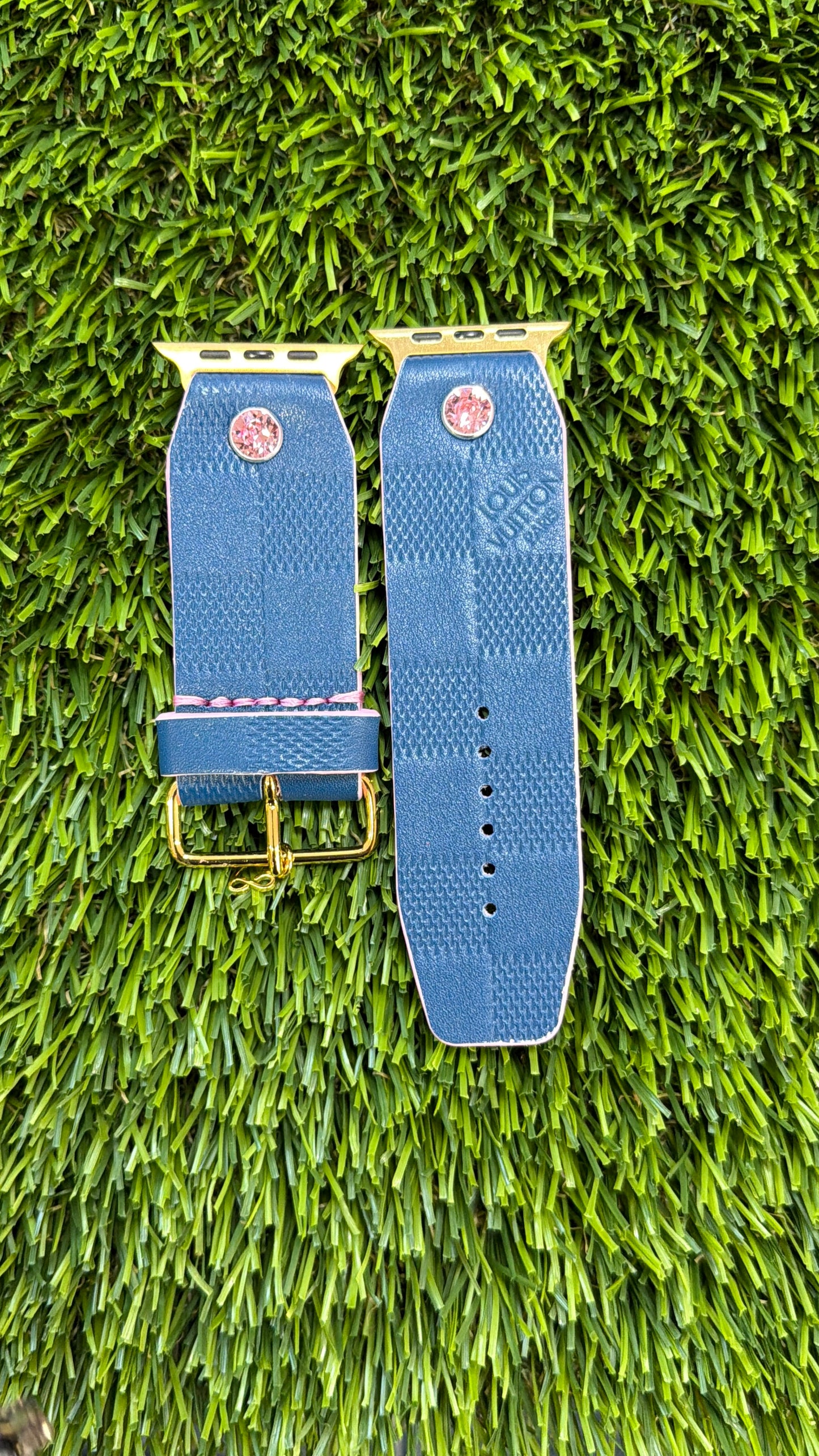 OTD-Beta-Authentic Upcycled Blue Damier Infini Logo on Tongue