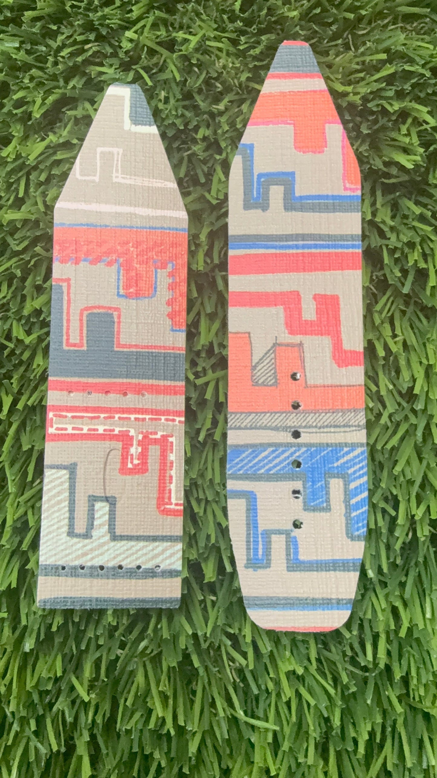 LC-Beta-Orange/Blue -Authentic Upcycled Tan Colorful Fendi
