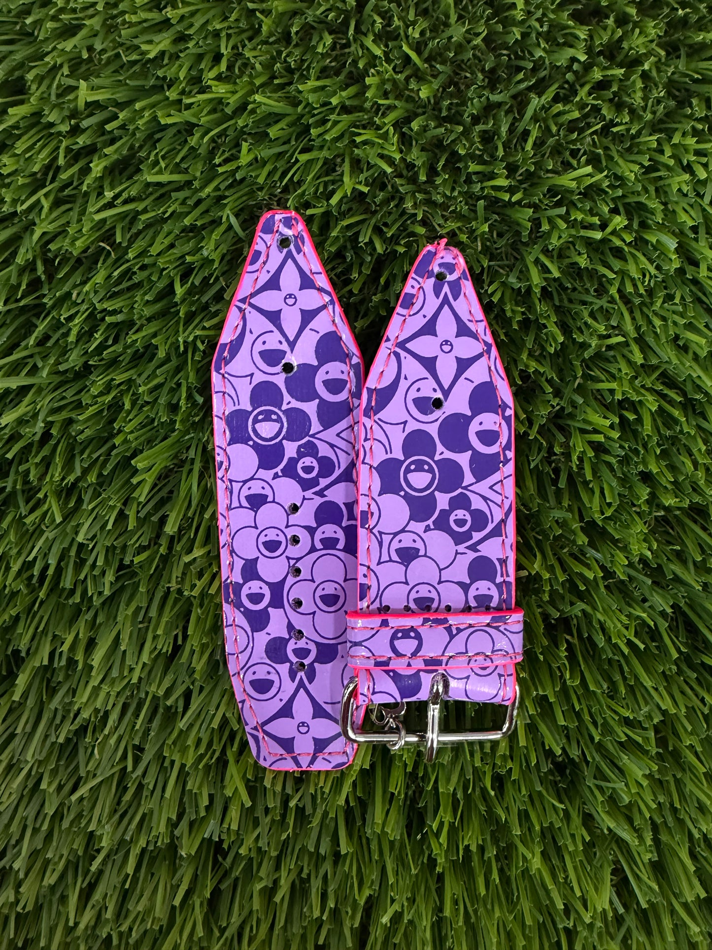OTD-Authentic Upcycled LV Purple Cosmic Blossom w/Neon Pink