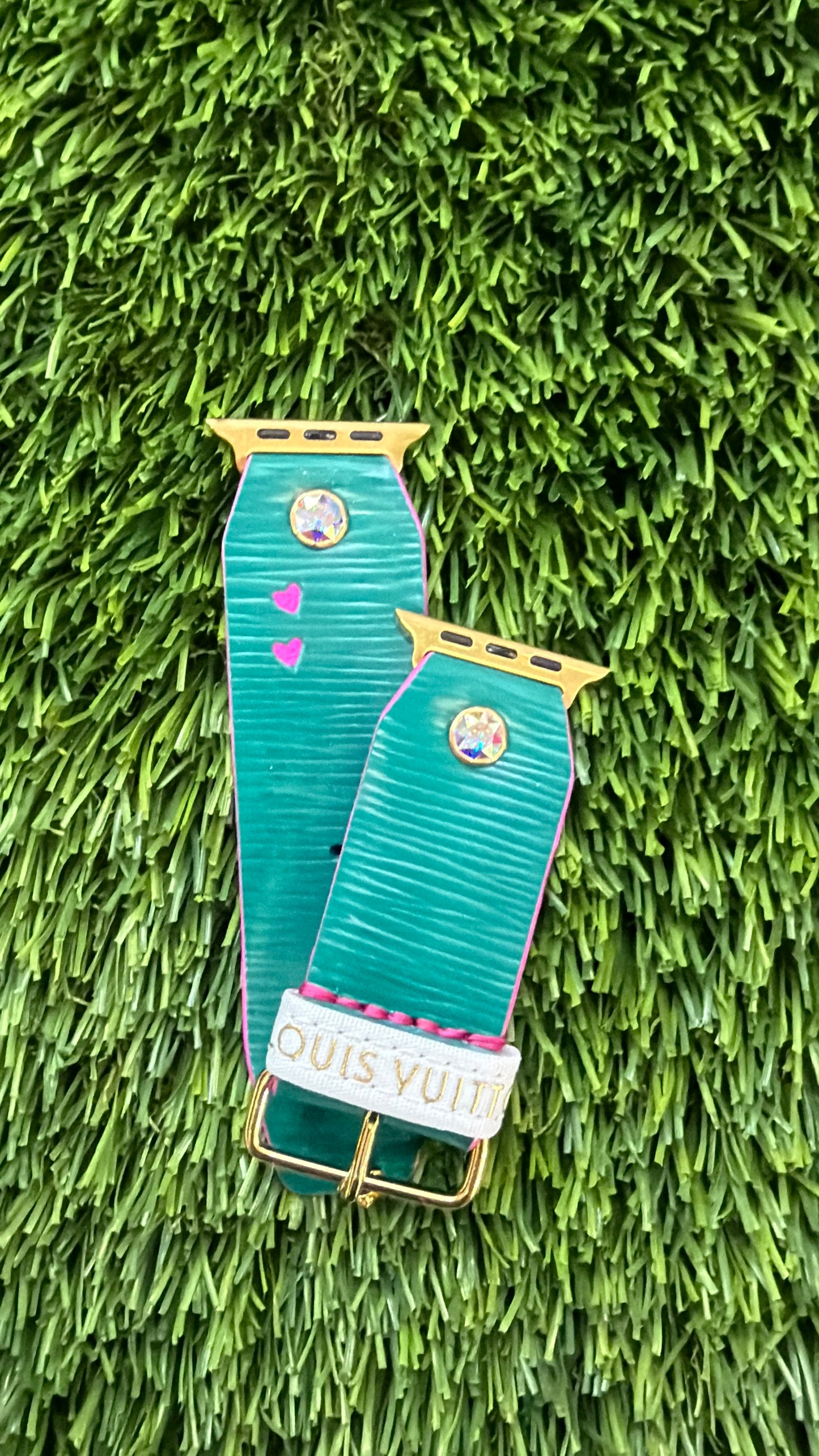 Blemished-Beta-LV Teal Epi Leather with pink