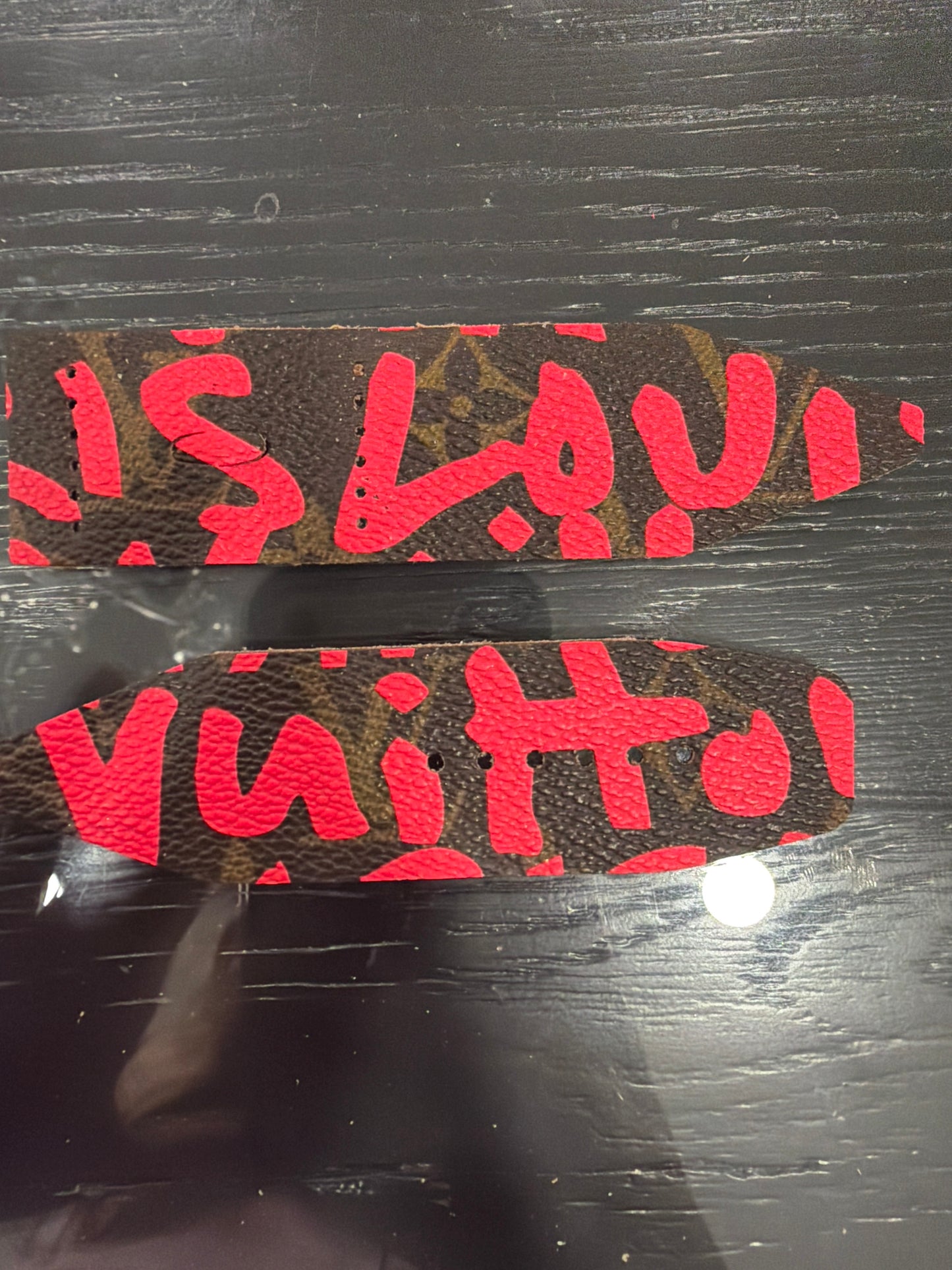 LC-Blemished 2-Alpha-LV-Authentic Upcycled Pink LV Graffiti