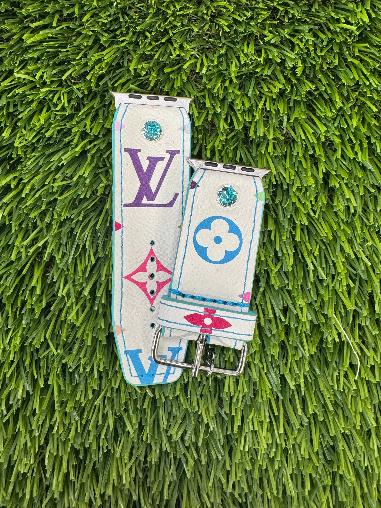 Authentic Upcycled LV White Multicolor