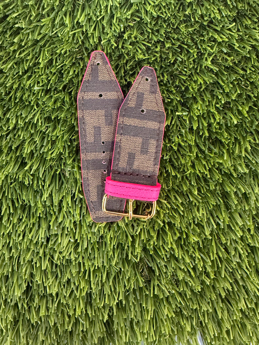 OTD-Fun Fendi Neon Pink- Authentic Upcycled Traditional Brown Zucca Fendi