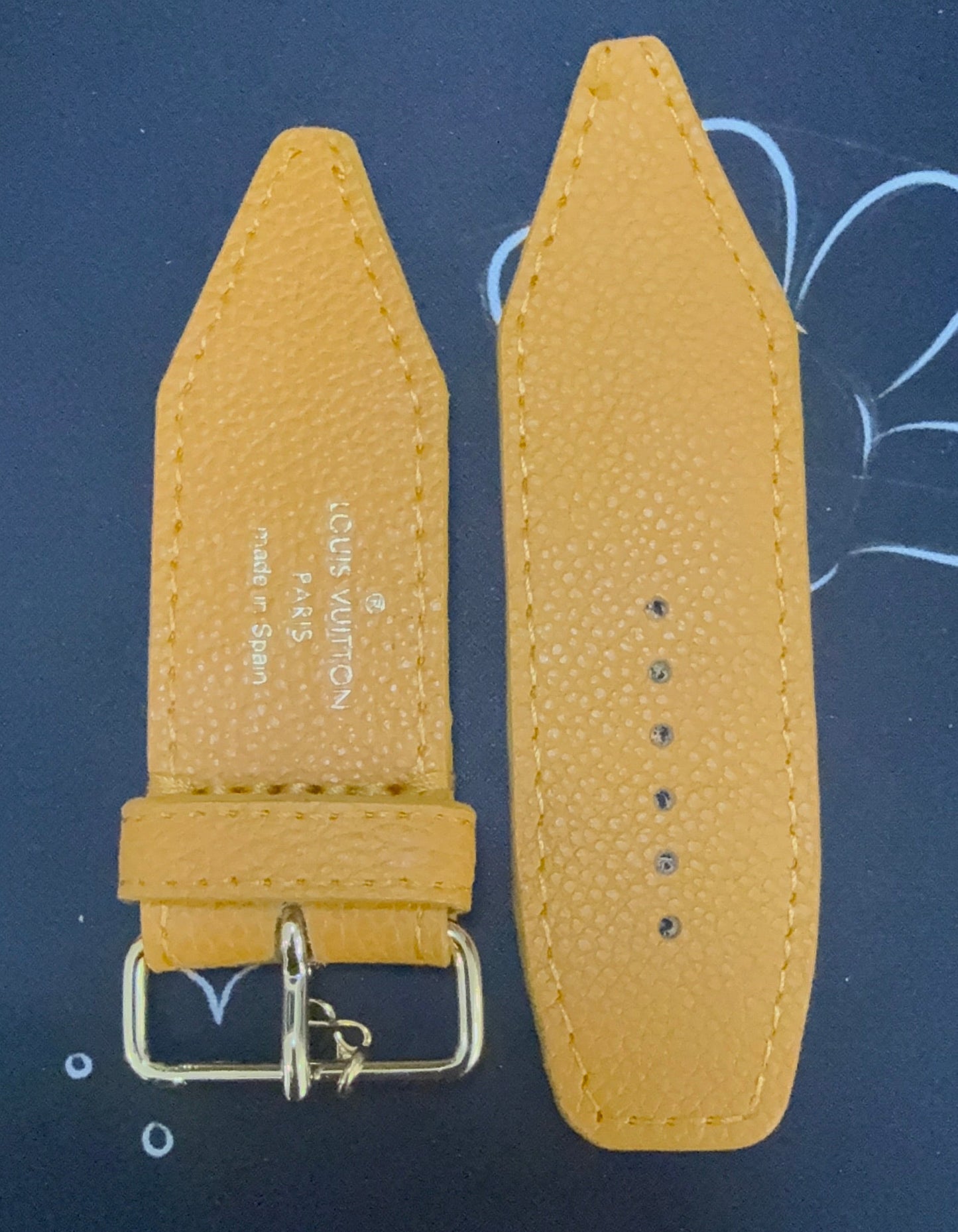 One of a Kind-Alpha- LV Mustard Empriente Leather Heat Stamp
