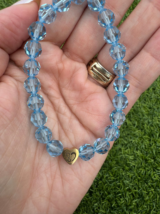 Bracelet- Authentic Aquamarine Blue Crystal