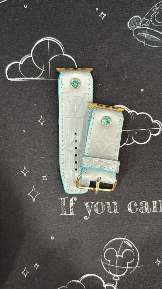 Blemished-Authentic Upcycled LV- Beta- Blue Turquoise