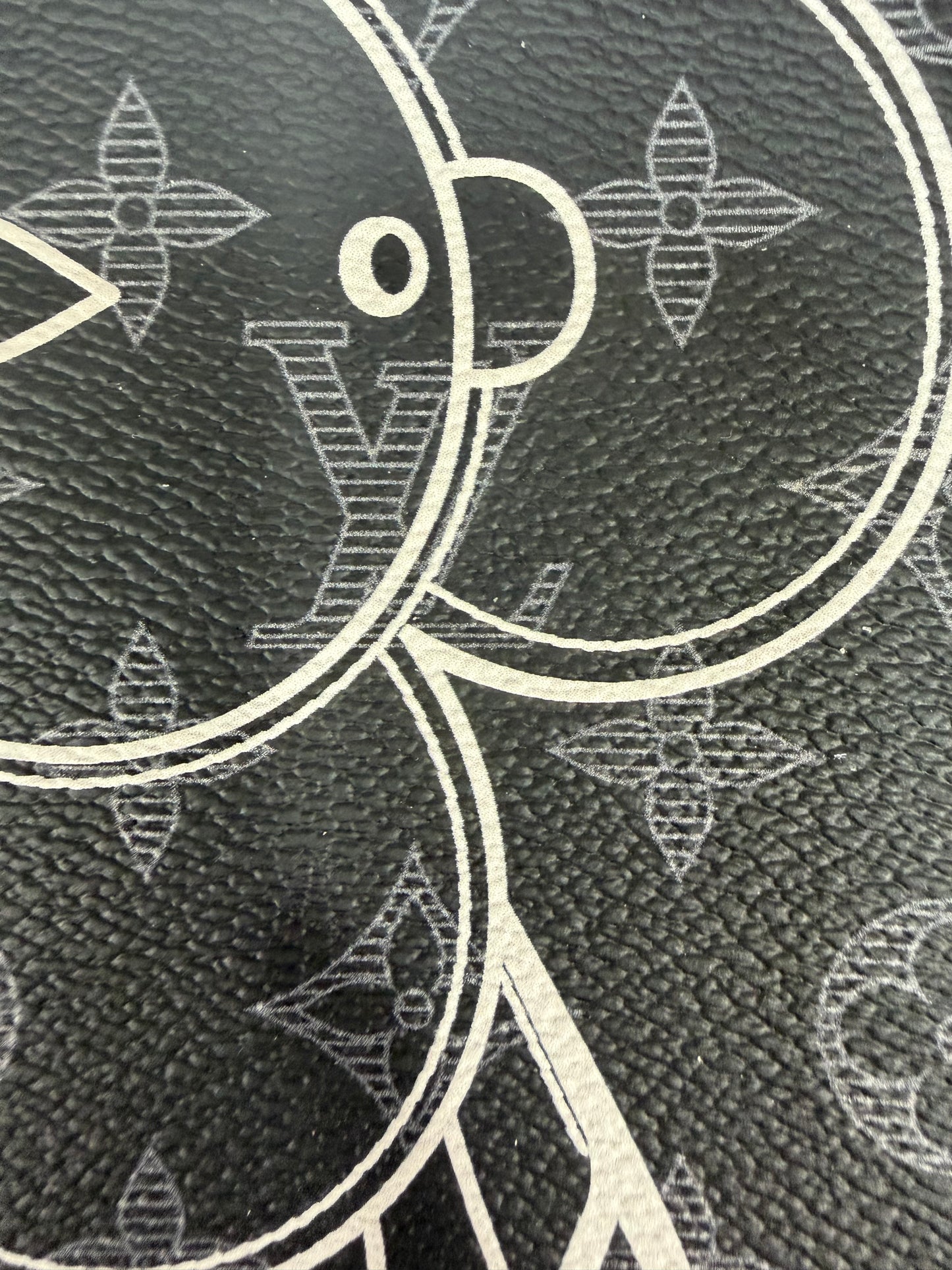 Authentic Upcycled Rare Black and Gray Shadow LV Monogram w/Vivi (Cut 2)