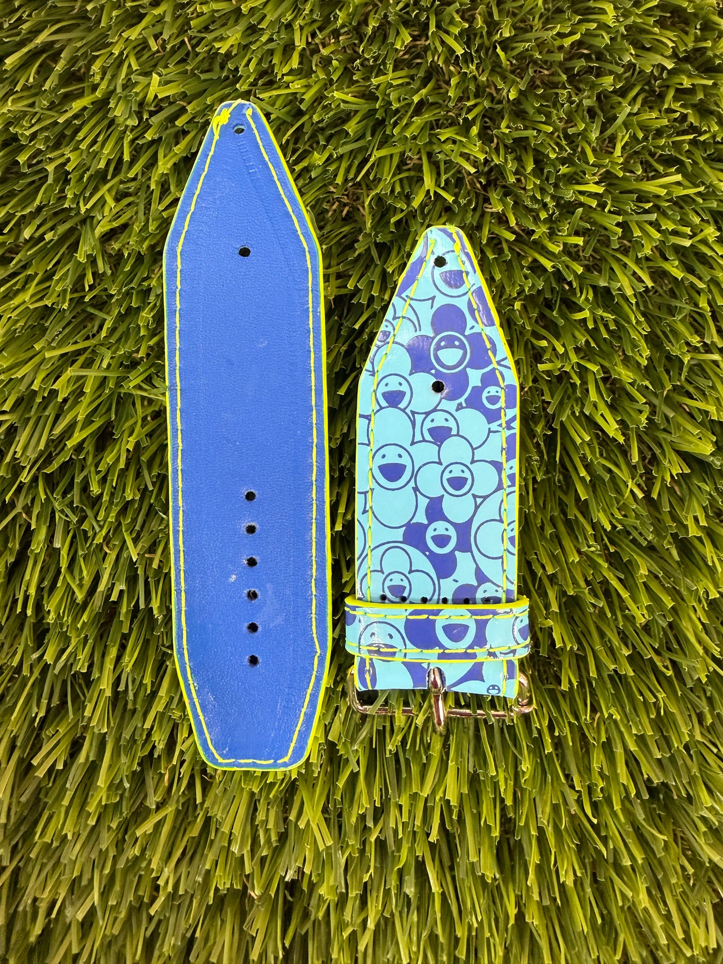 OTD-Authentic Upcycled LV Blue Cosmic Blossom w/Neon Yellow