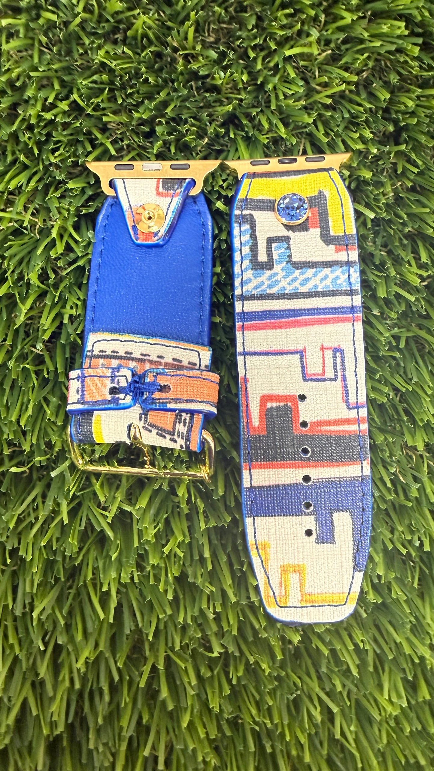 OTD- Beta- Blue-Authentic Upcycled Colorful White Fendi