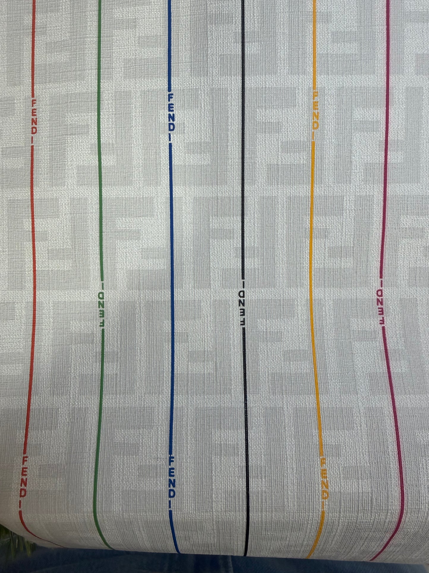 Authentic Upcycled Fendi White Rainbow Stripe