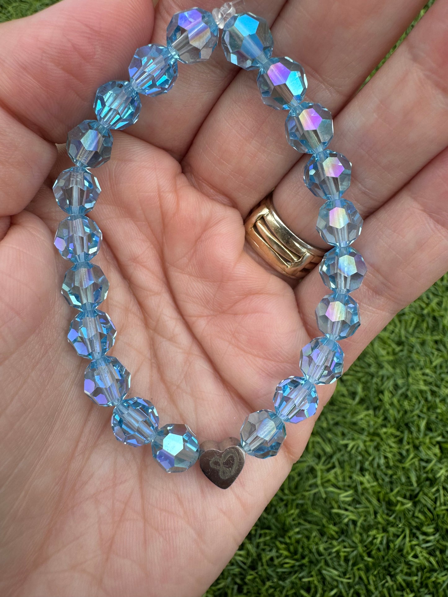 Bracelet- Authentic Aquamarine Shimmer Crystal