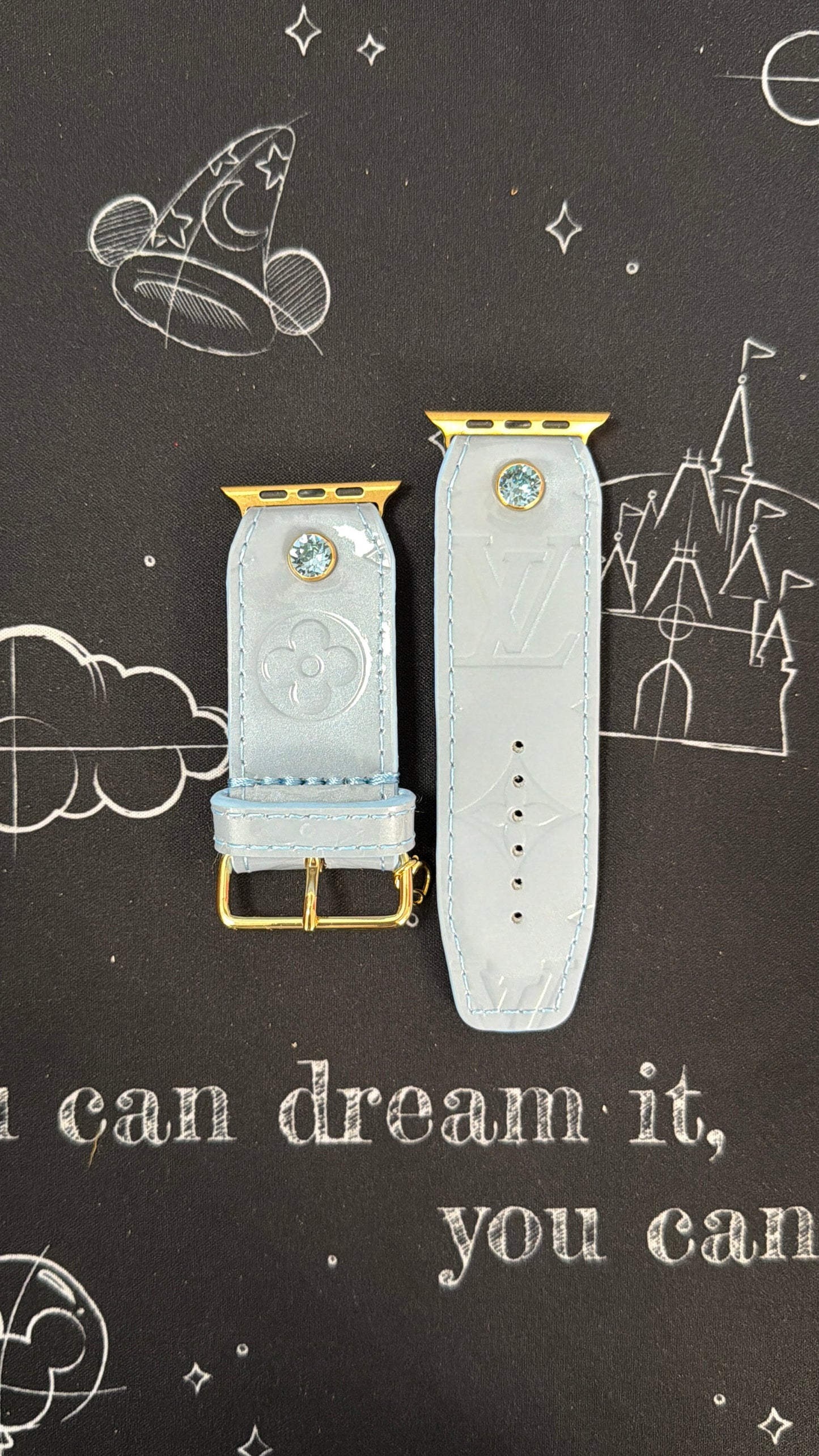 Authentic Upcycled LV "Baby Blue" Vernis