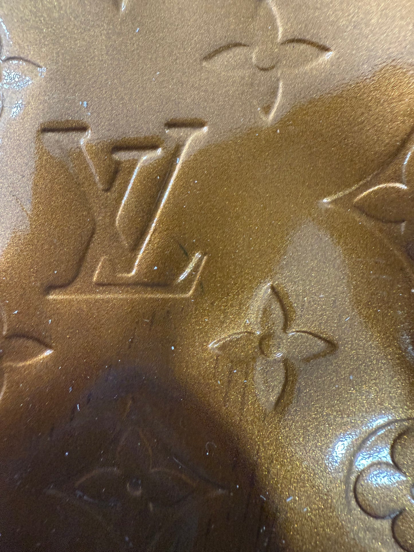 Blemished-Authentic Upcycled LV Bronze Vernis