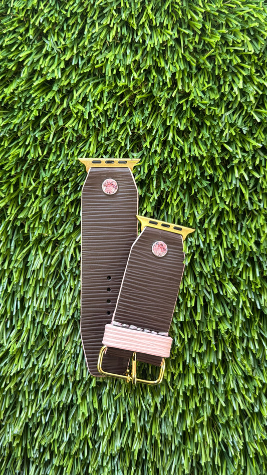 OTD- Beta-LV Moka (Mocha/Chocolate) Epi Leather with pink