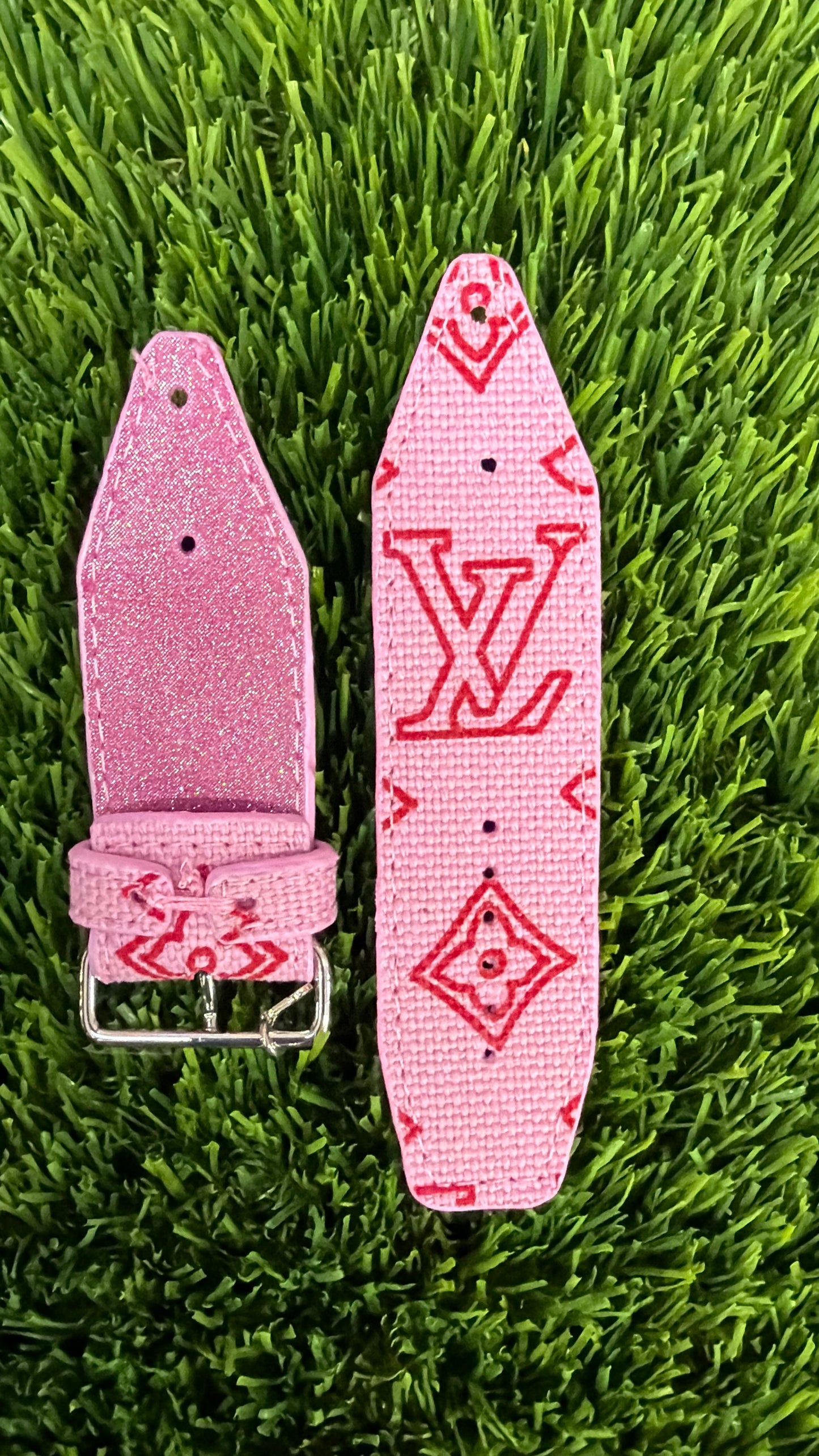 OTD-Pink edge paint-Authentic Upcycled LV Red & Pink Ipanema