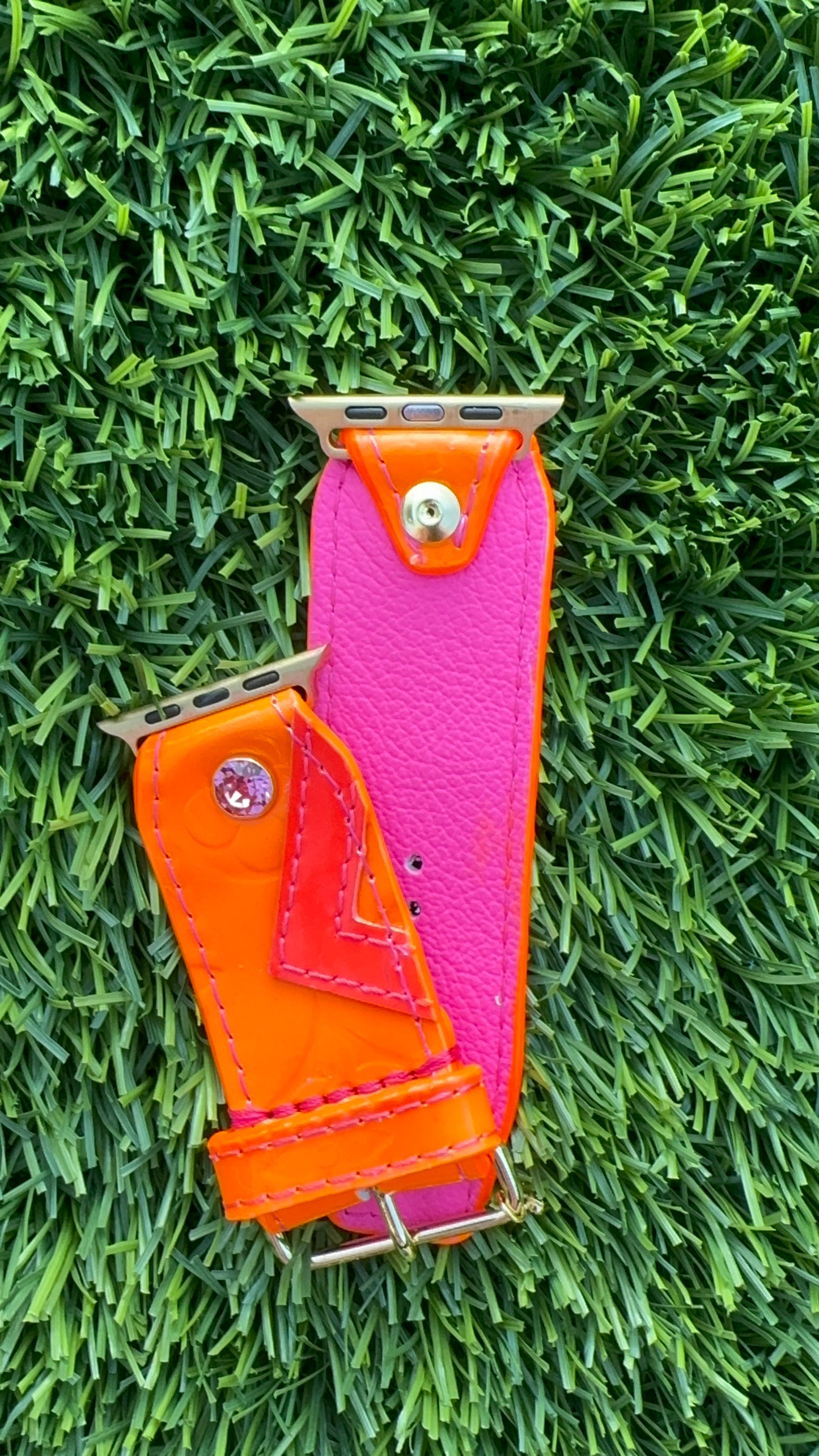 Authentic Limited Edition Upcycled LV Neon Orange Vernis