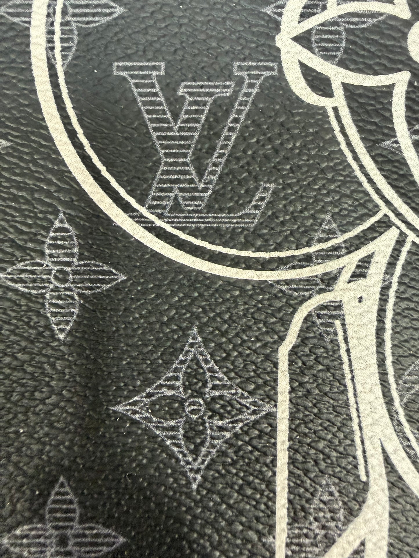 Authentic Upcycled Rare Black and Gray Shadow LV Monogram w/Vivi (Cut 1)