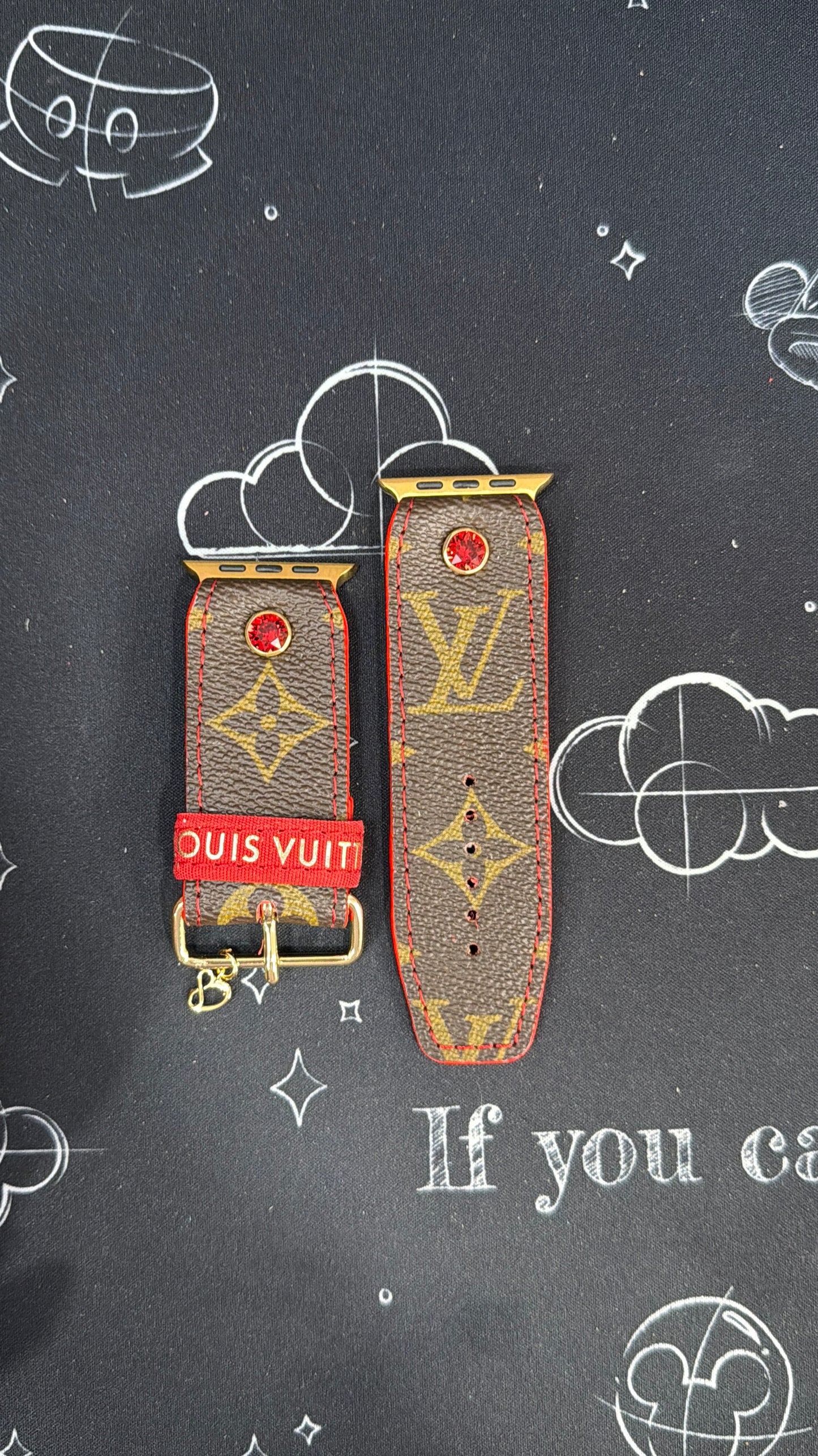 OTD-Beta-Authentic Upcycled LV Monogram w/Red