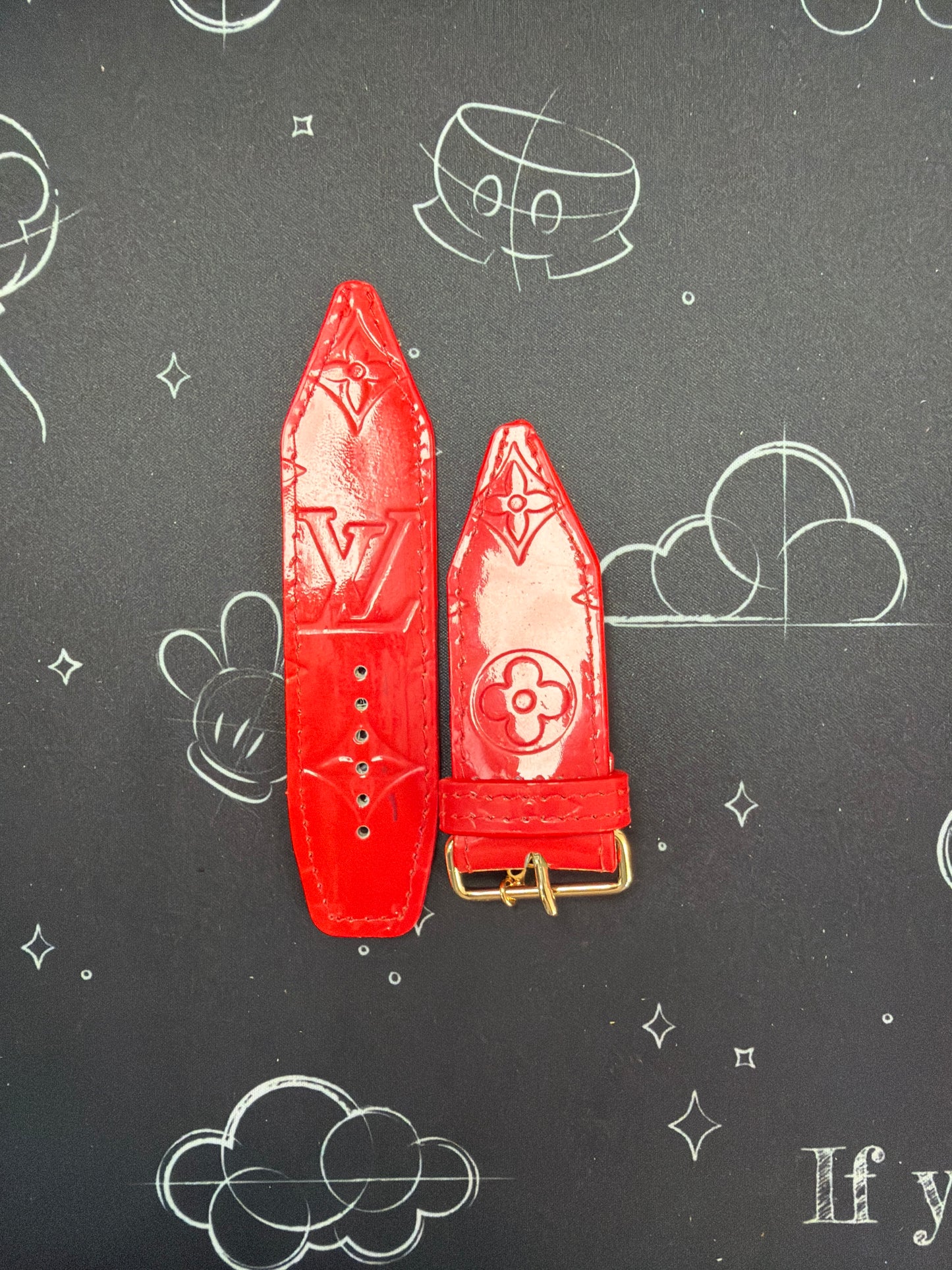 Blemished-OTD-Authentic Upcycled Grenadine LV Vernis-Beta Sized