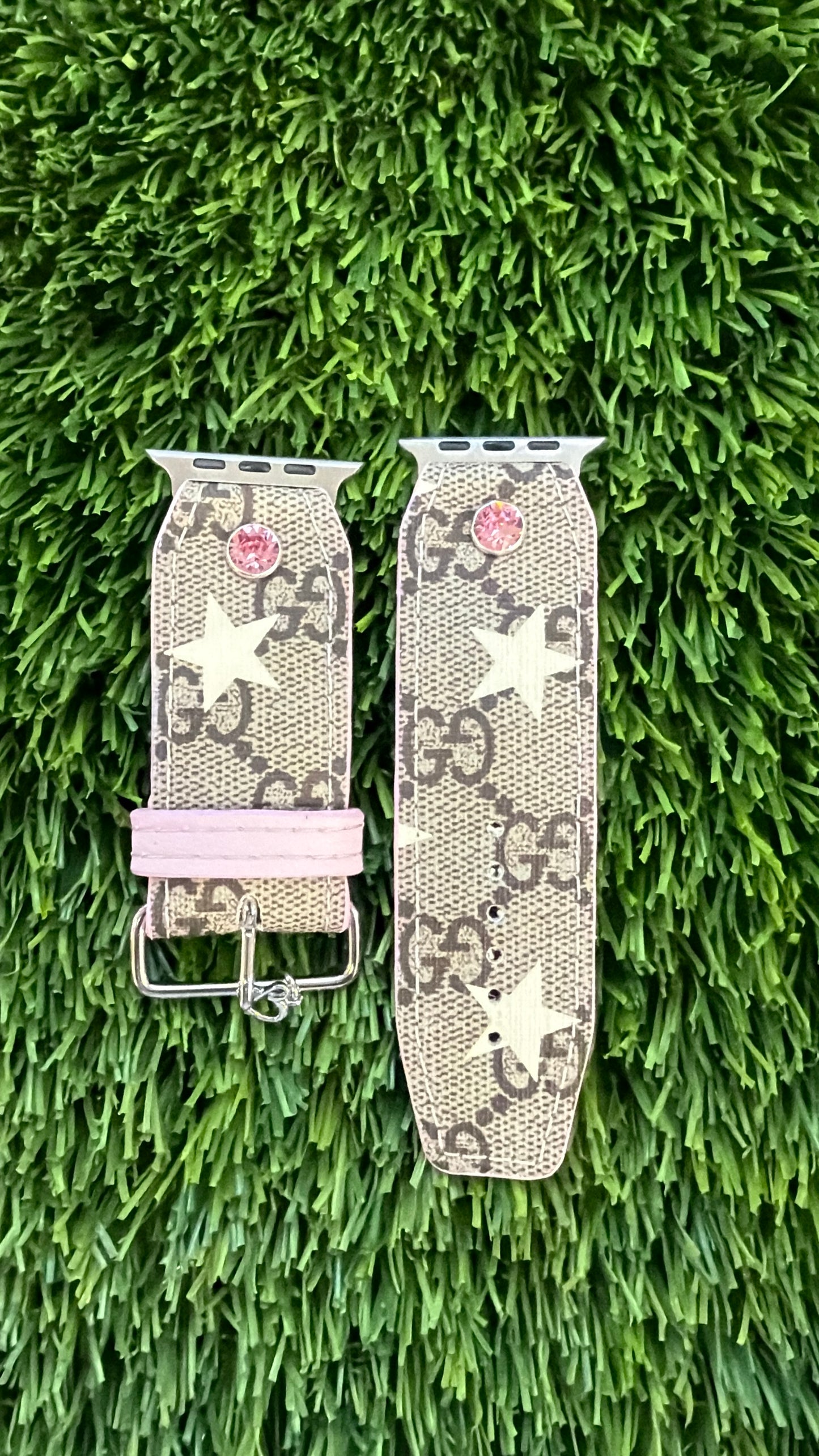 OTD-Authentic Upcycled GG Ivory Stars with Baby Pink