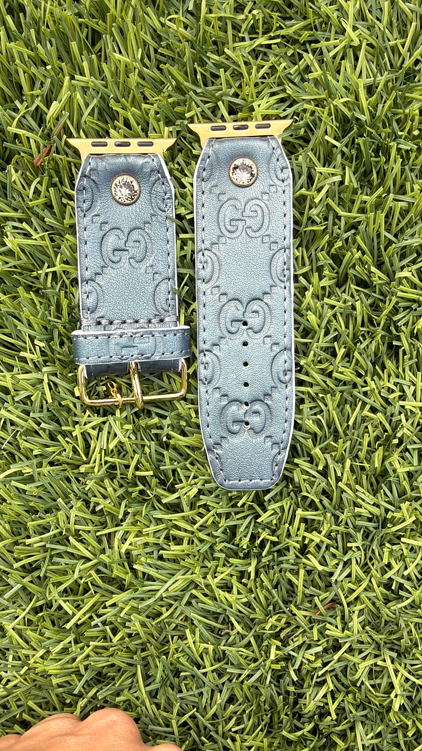 Authentic Upcycled Rare Metallic Steel Blue GG