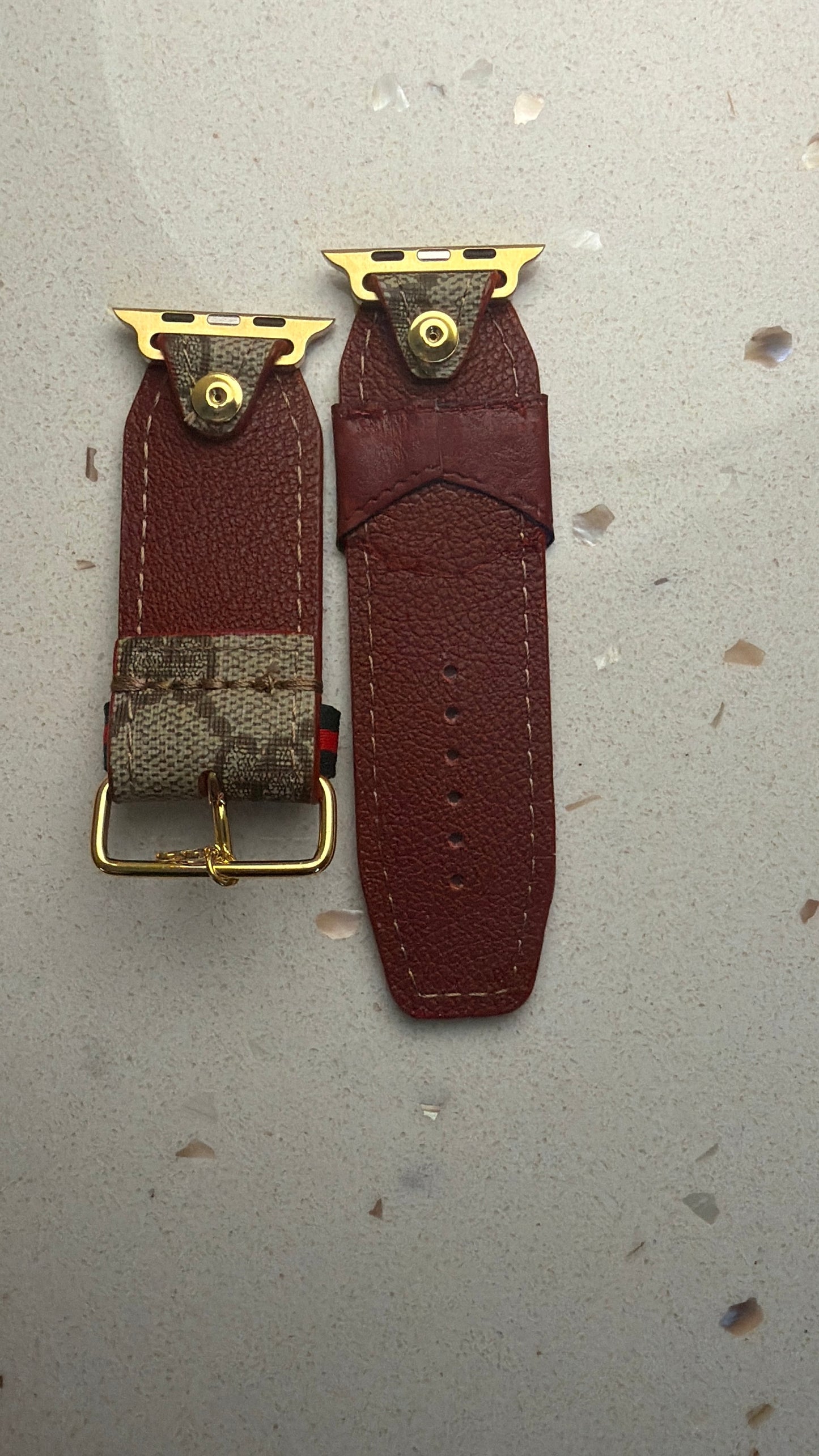 One-Of-A-Kind- BETA-Authentic Upcycled Traditional Brown Webb Gucci (GG) with Patch