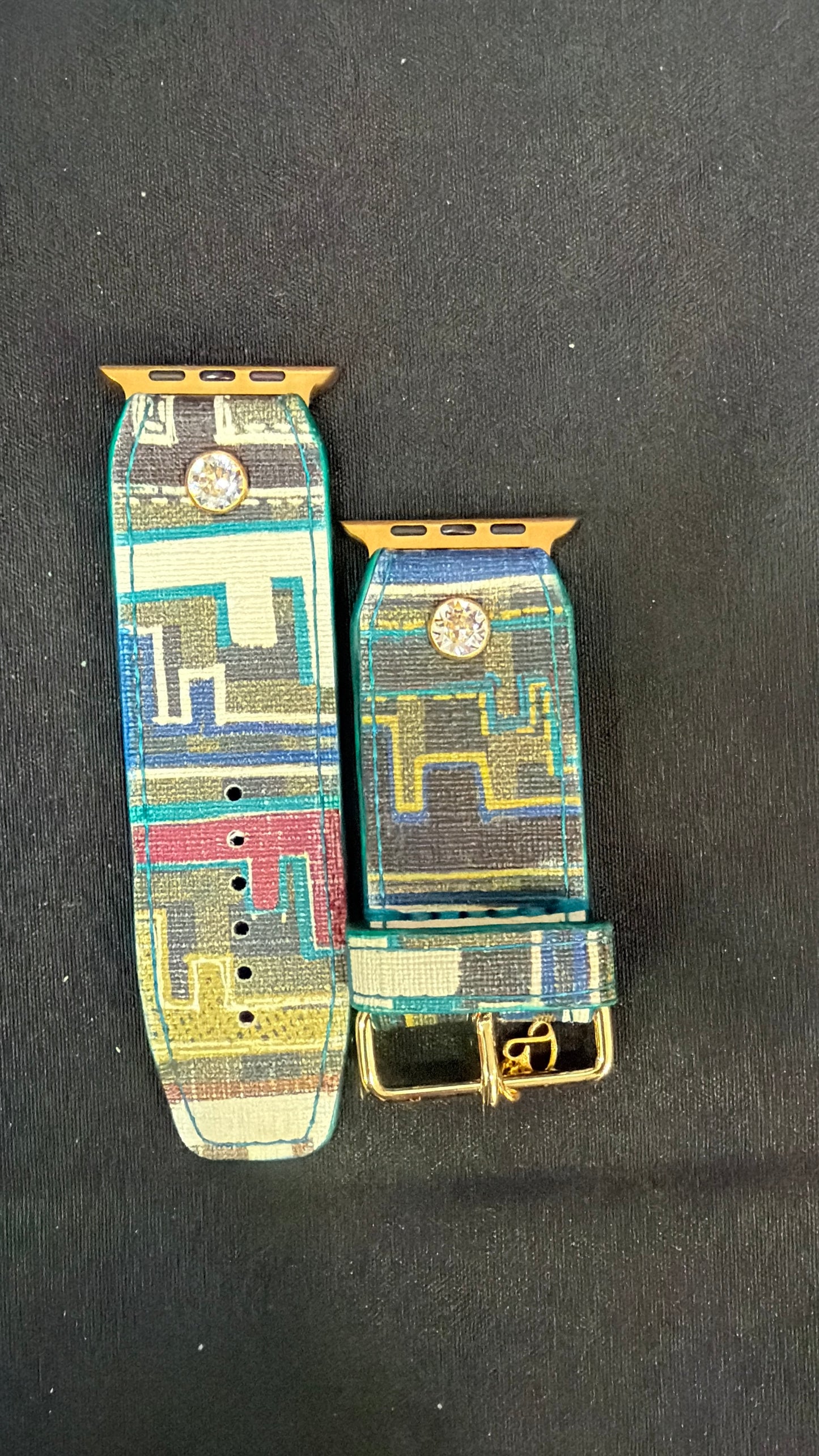 OTD-Beta-Teal/Blue-Authentic Upcycled Olive Colorful Fendi