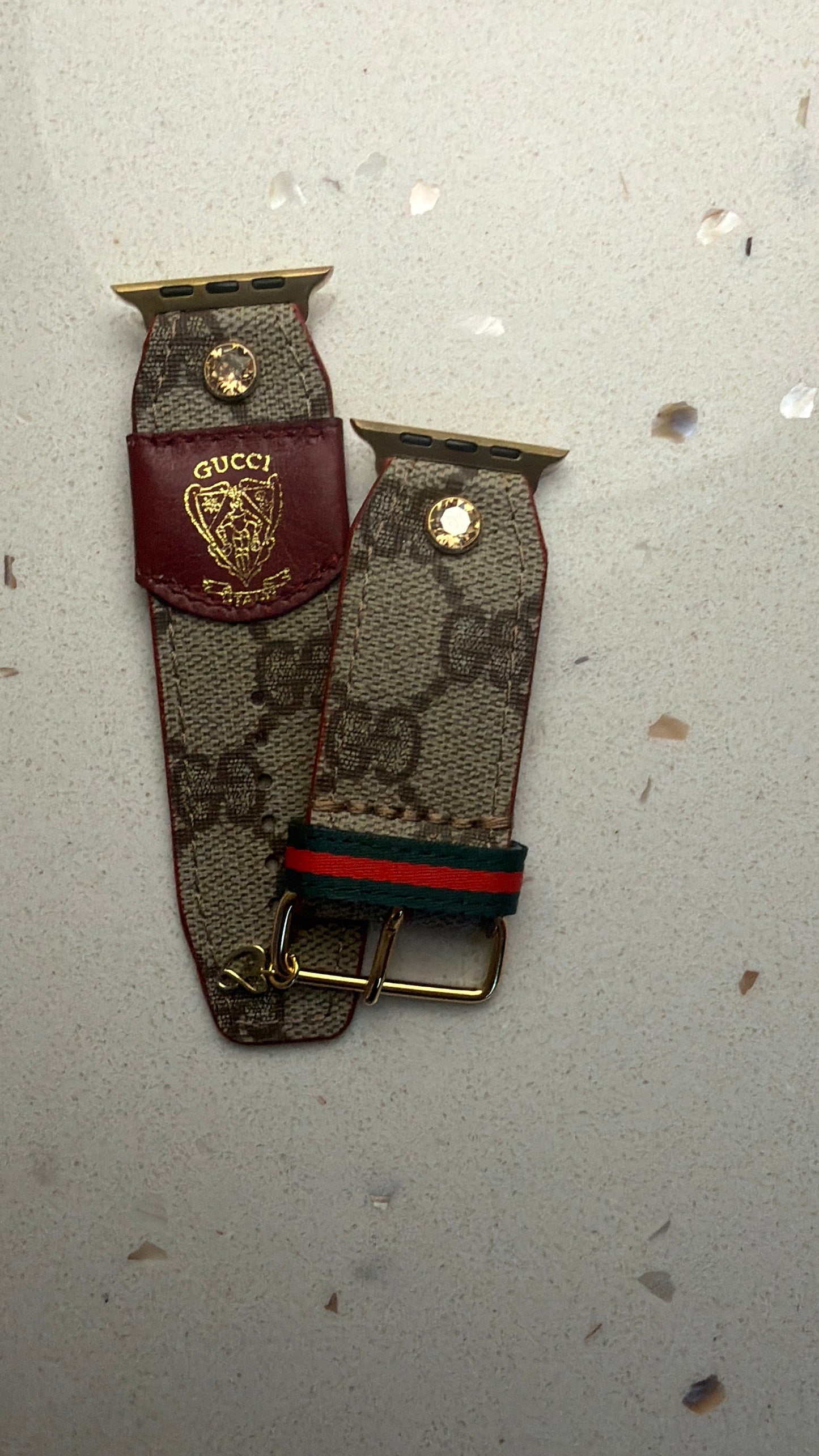 One-Of-A-Kind- BETA-Authentic Upcycled Traditional Brown Webb Gucci (GG) with Patch