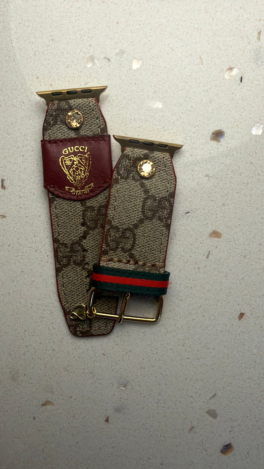 One-Of-A-Kind- BETA-Authentic Upcycled Traditional Brown Webb Gucci (GG) with Patch