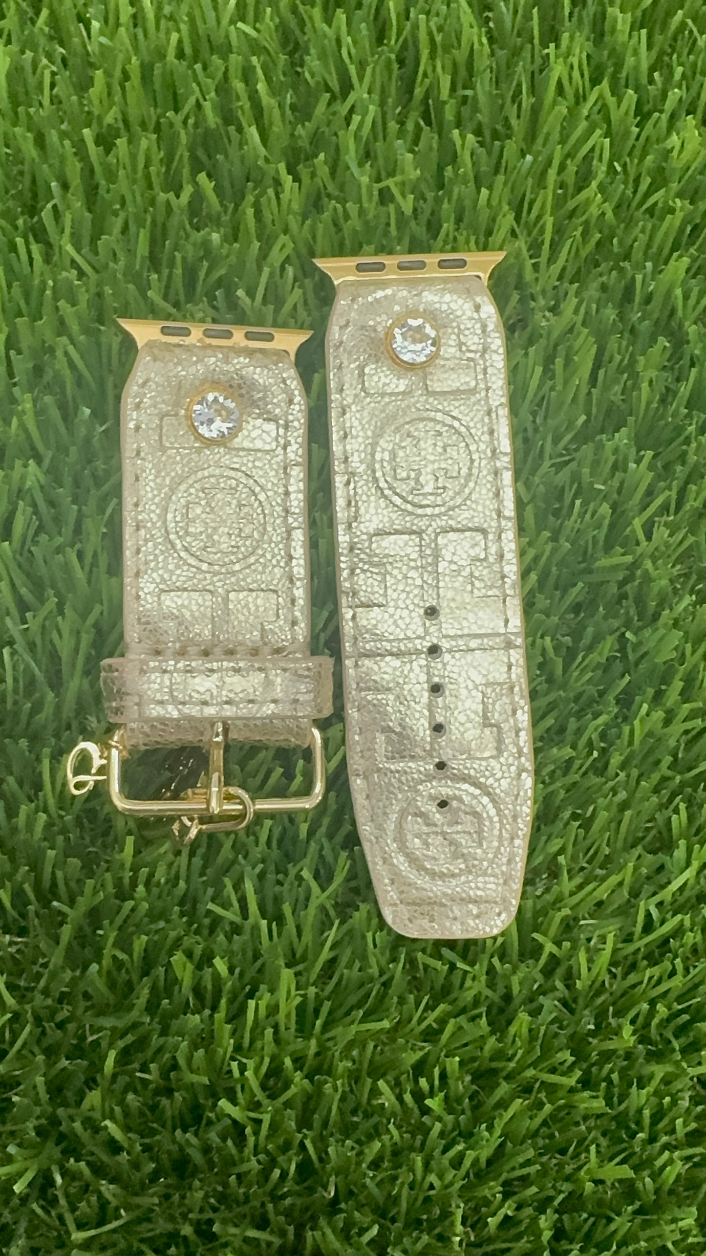 Authentic Upcycled Tory Burch Gold Leather