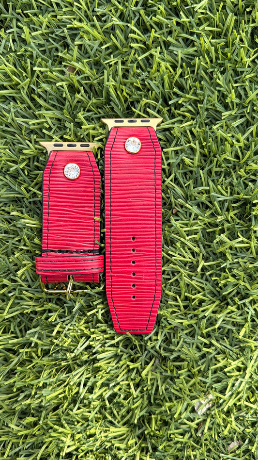 Customizable-LV Epi Vintage Red Leather