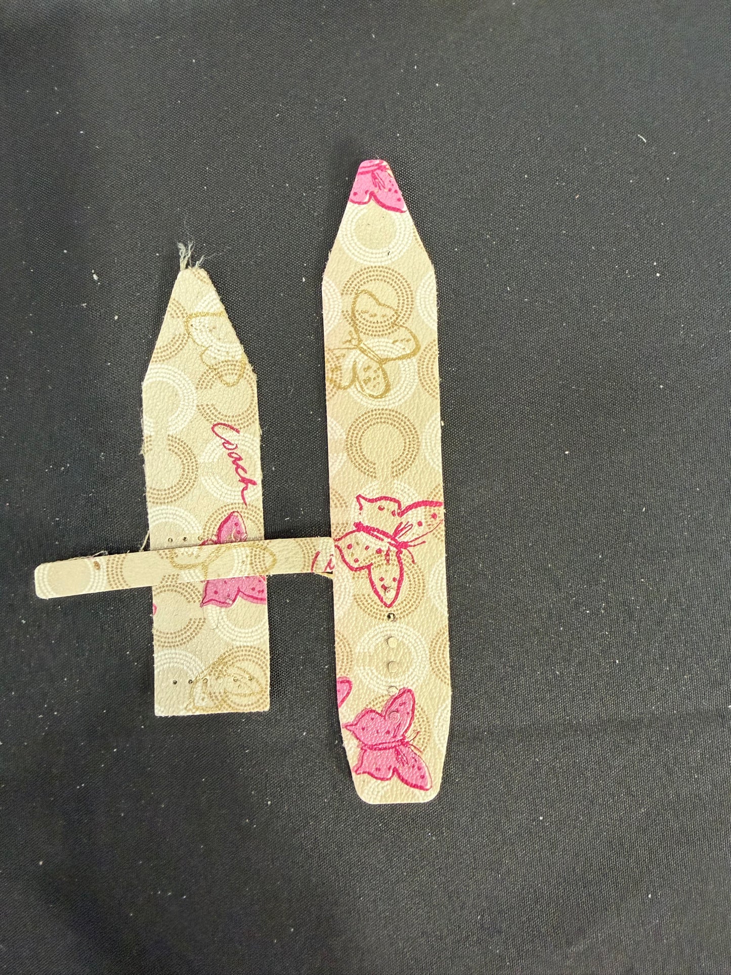 LC-Delta-Authentic Upcycled Coach Pink & Gold Butterflies