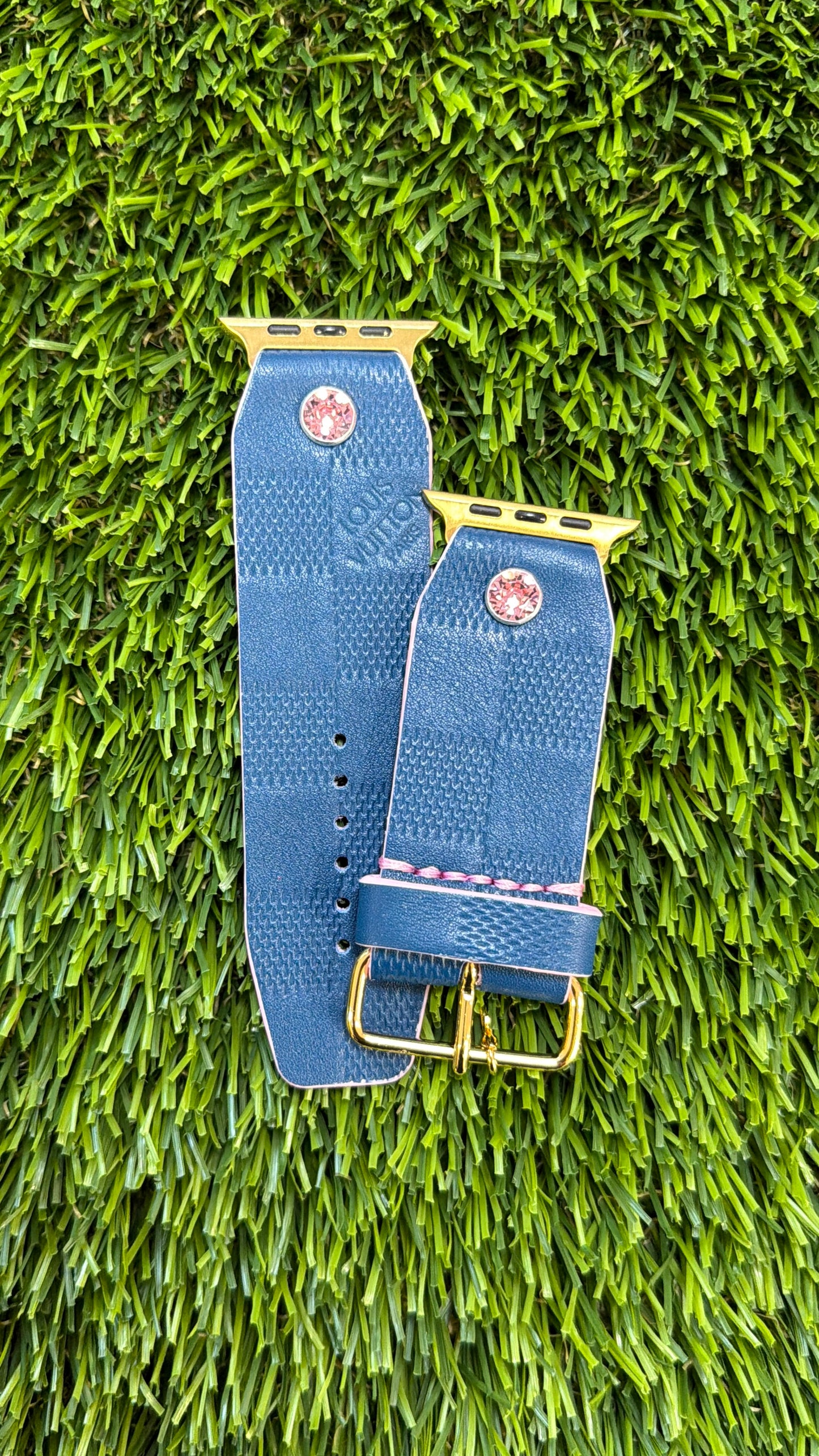 OTD-Beta-Authentic Upcycled Blue Damier Infini Logo on Tongue