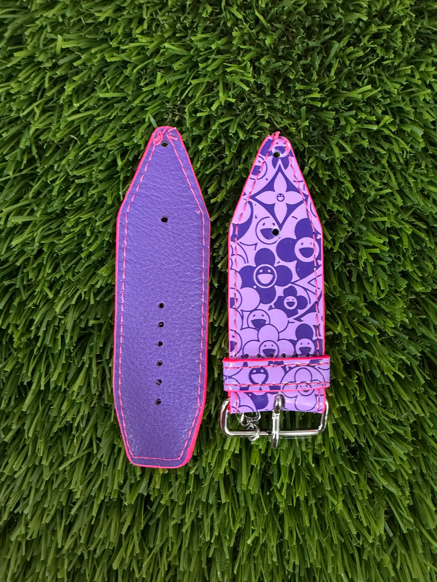 OTD-Authentic Upcycled LV Purple Cosmic Blossom w/Neon Pink