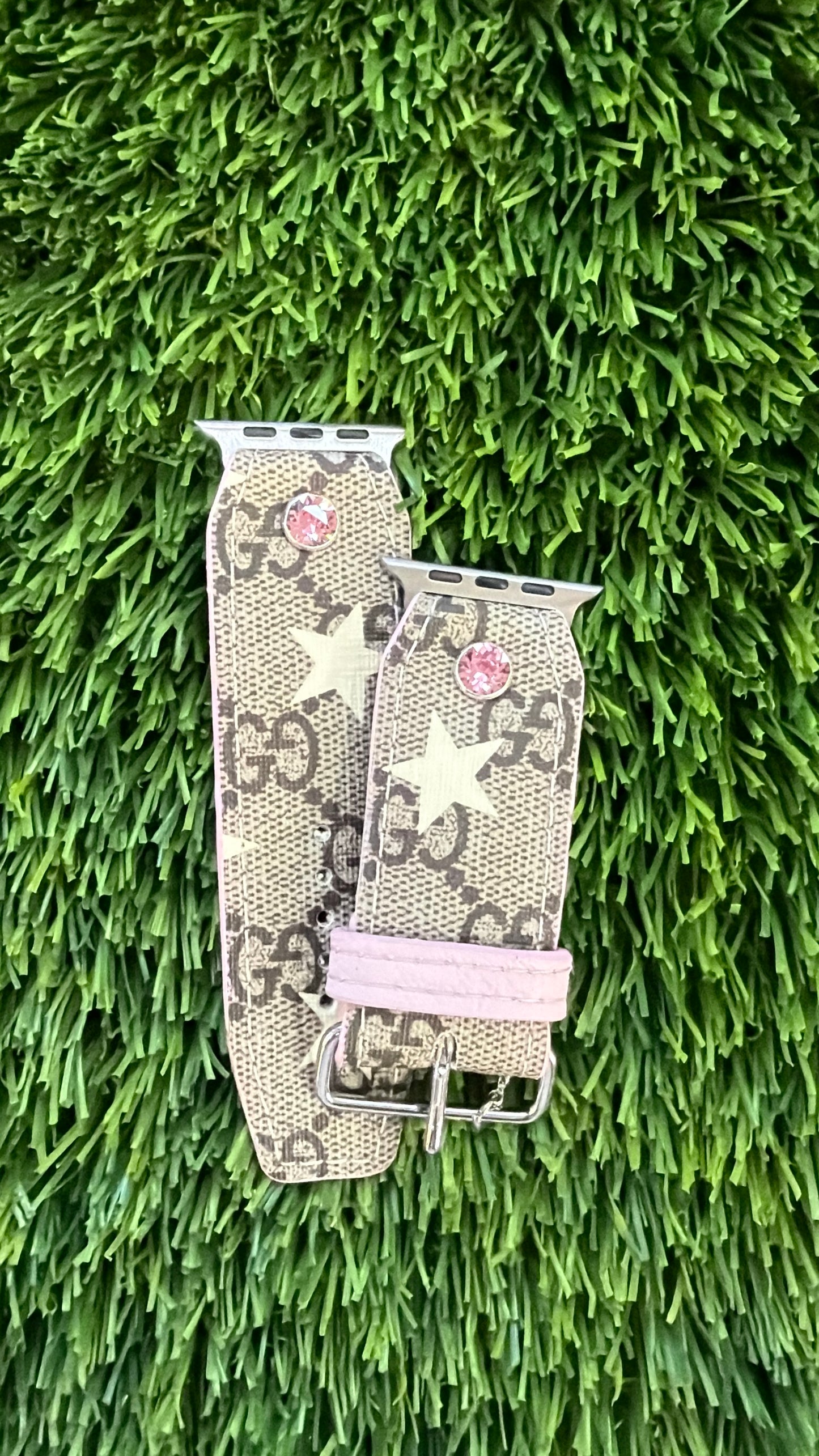 OTD-Authentic Upcycled GG Ivory Stars with Baby Pink