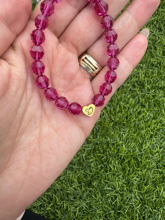 Bracelet- Authentic Fuchsia Crystal