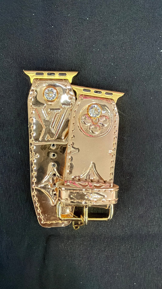 Blemished-Authentic Upcycled Gold Mirrored LV