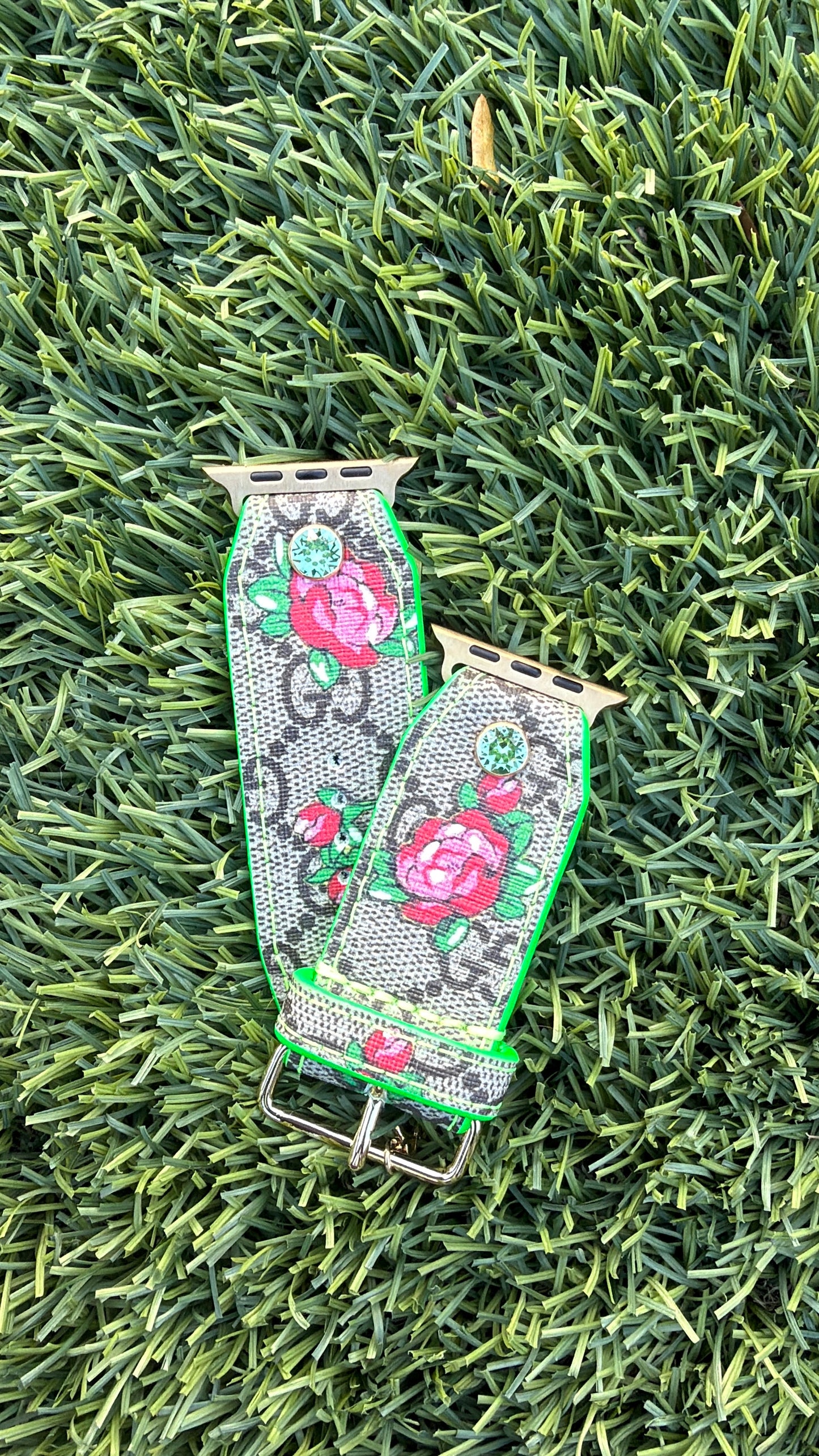 OTD-Authentic Upcycled GG Rosebud-Neon Green