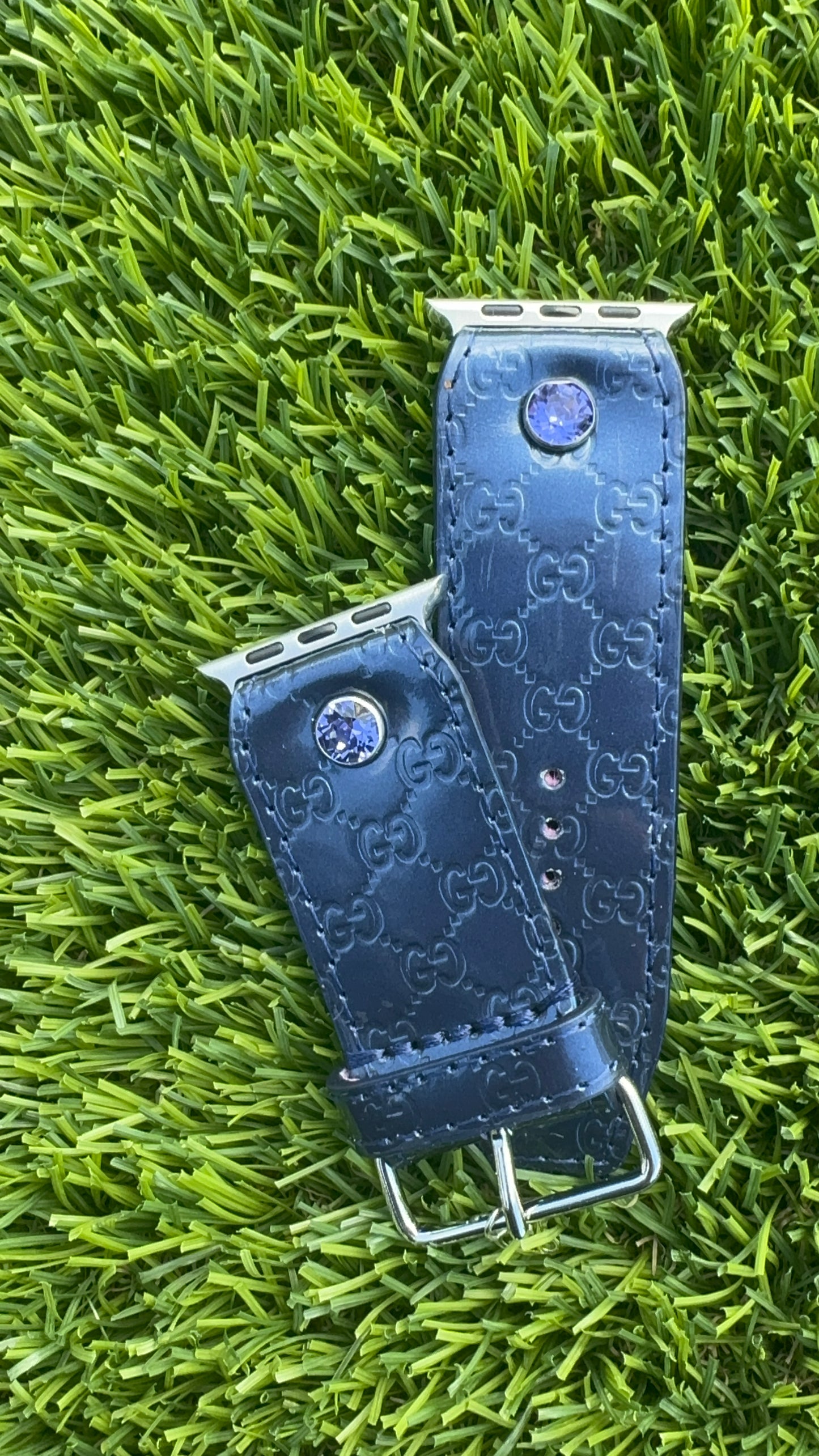 Authentic Upcycled Metallic Blue Micro GG