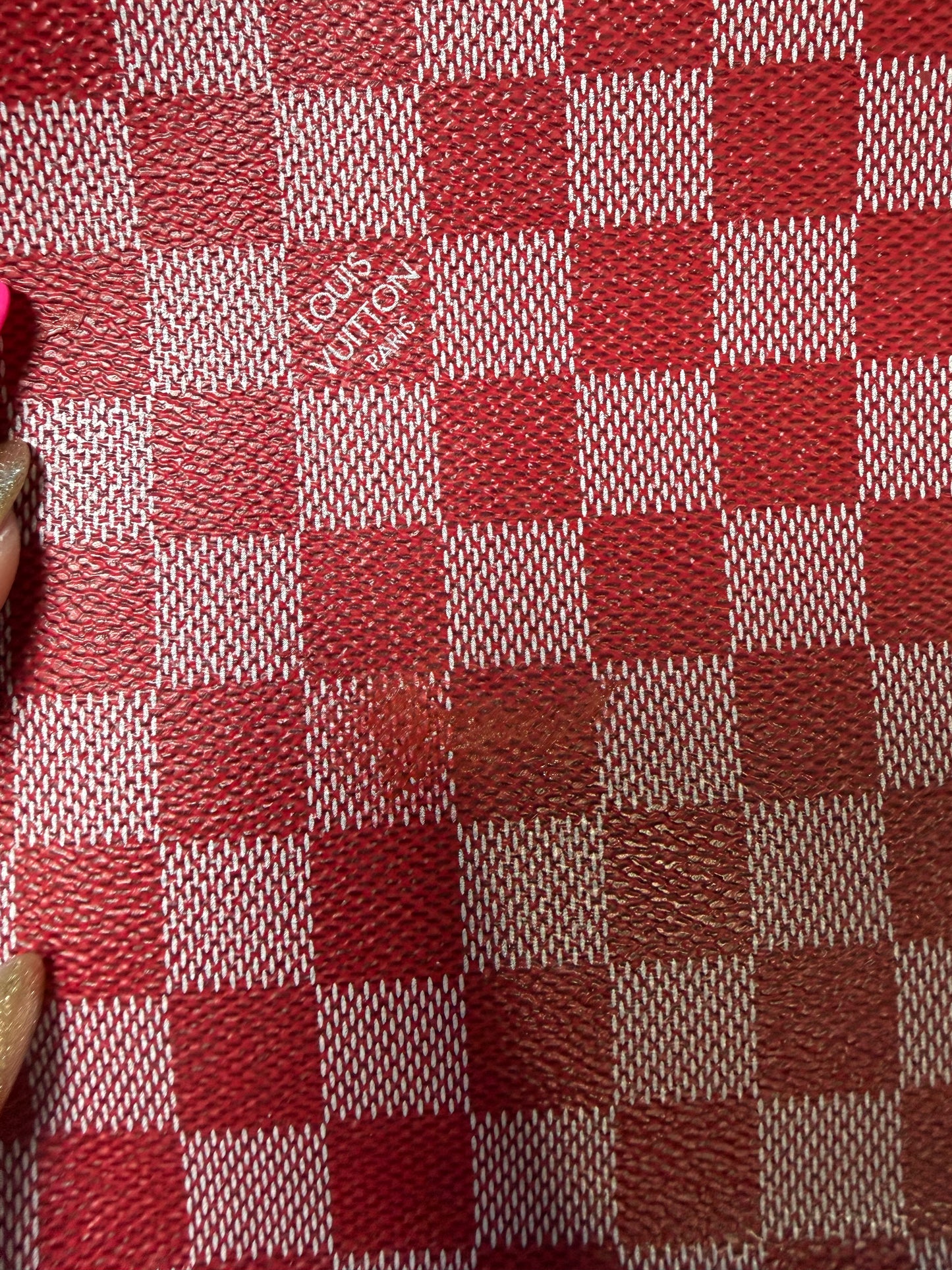 Blemished-Authentic LV Damier Red Couleur with logo