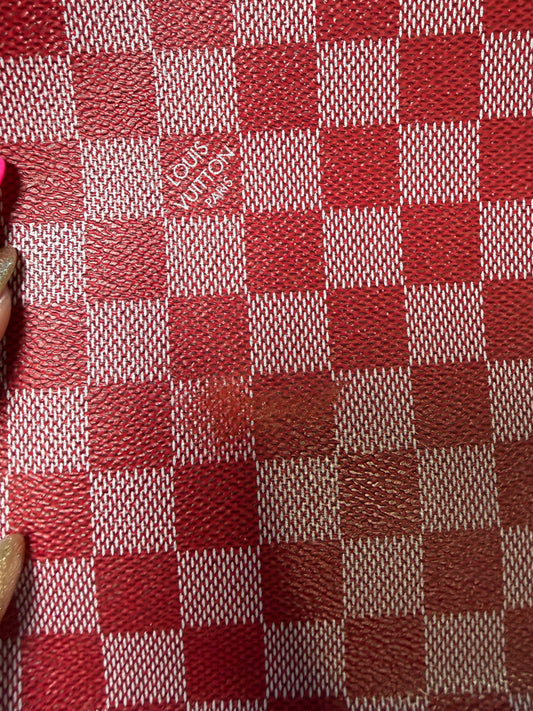 Blemished-Authentic LV Damier Red Couleur with logo