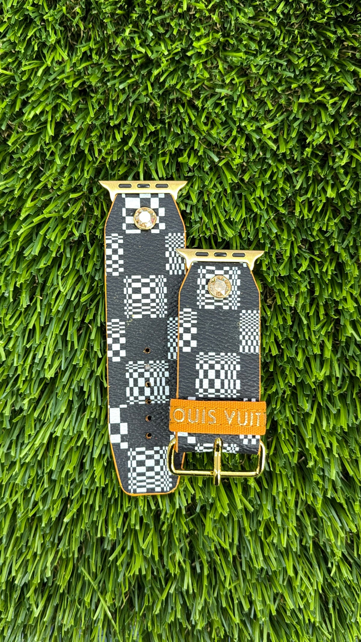 OTD-Rare Authentic LV Distorted Black and White Damier (Wonky) in Mustard