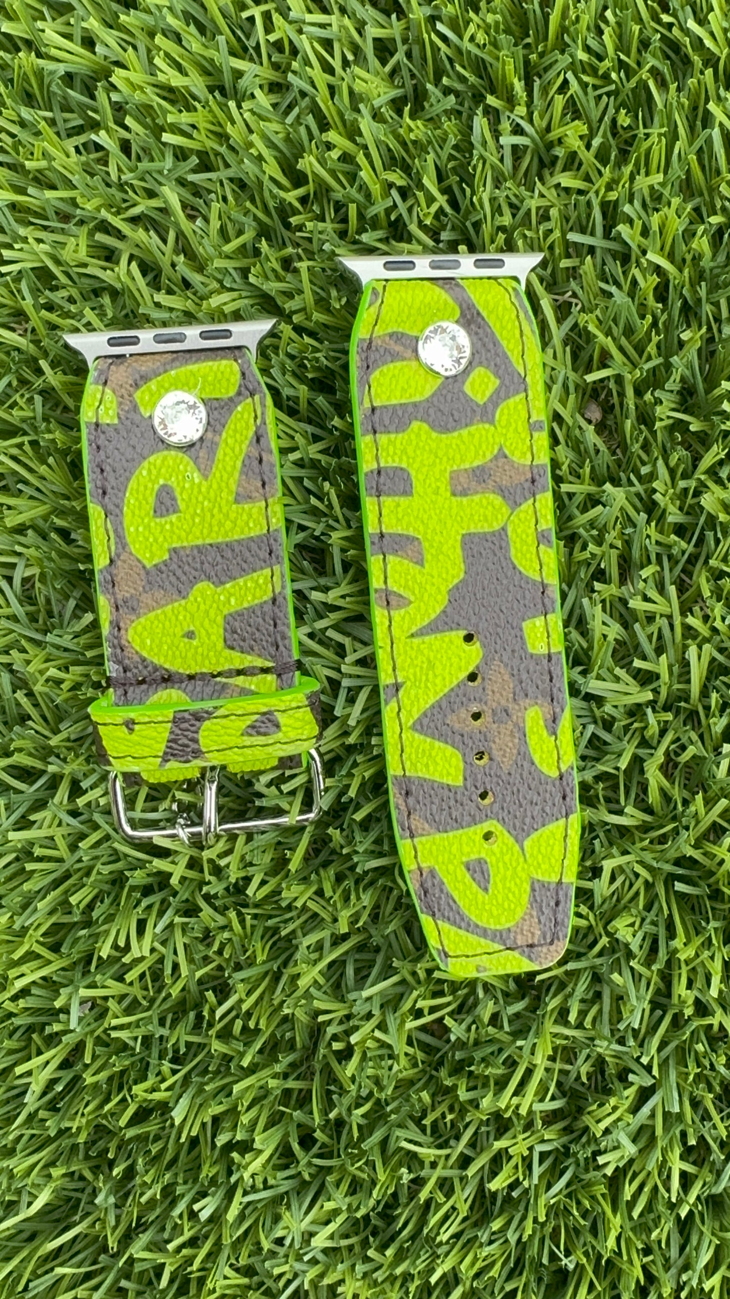 Authentic Upcycled Green LV Graffiti