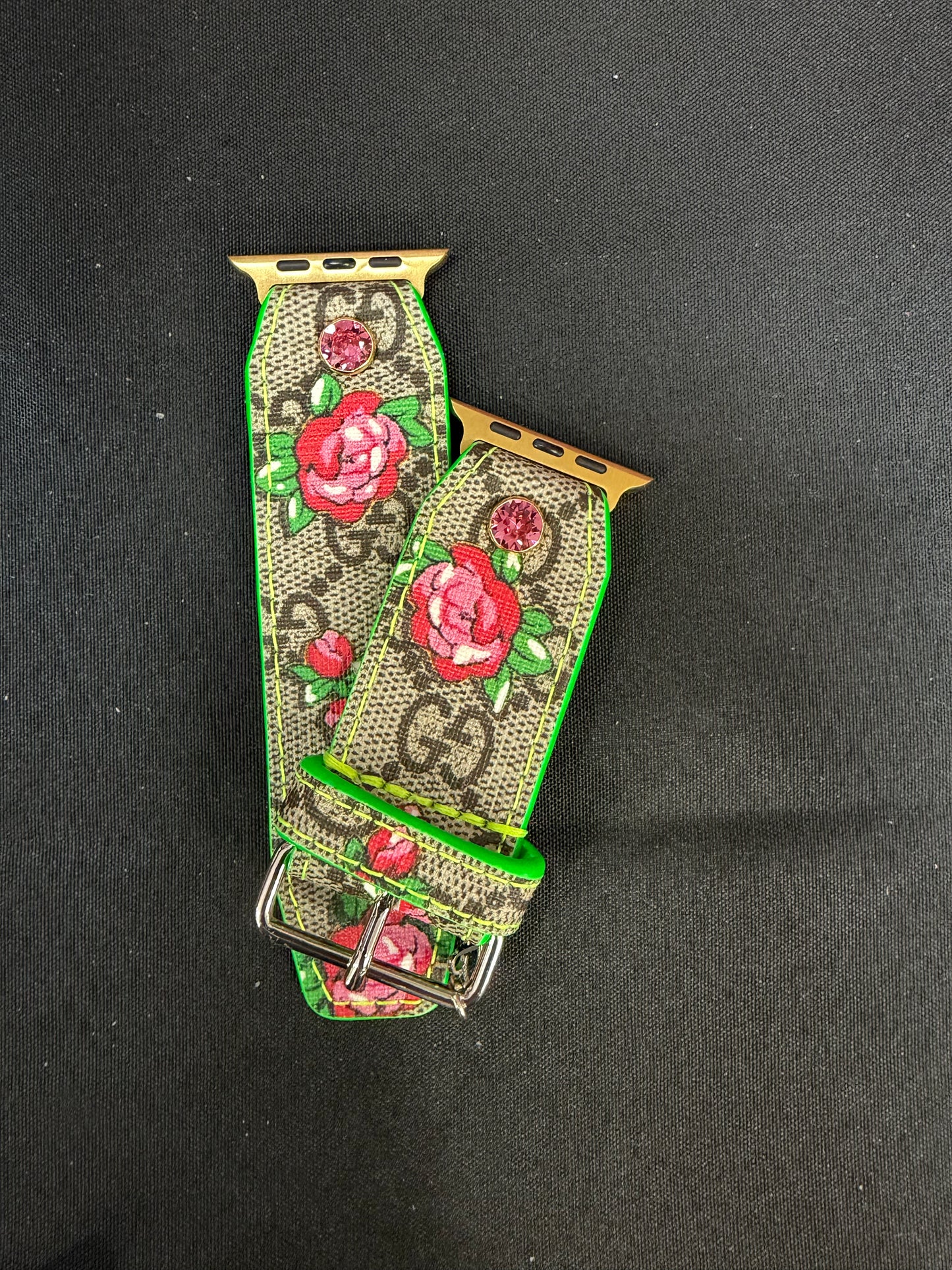 OTD-Authentic Upcycled GG Rosebud-Neon Green