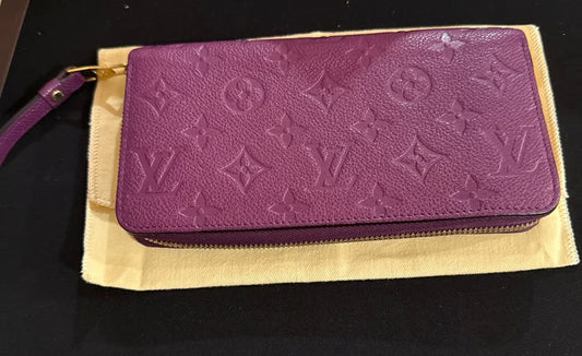 Louis Vuitton Zippy Monogram Empreinte Clemence Leather Zip Around Long Wallet